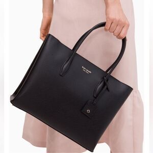 kate spade Eva Black Pebbled Leather Mid Sized  Satchel Crossbody Bag